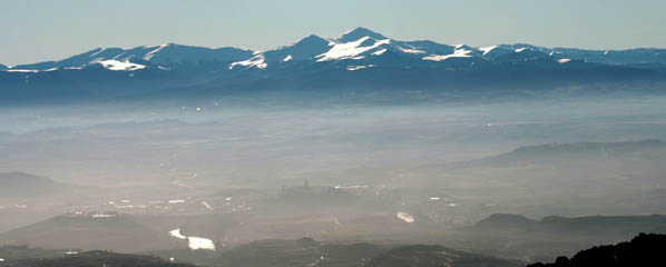 View of the sierra de la Demanda seen from the sierra del Toloño