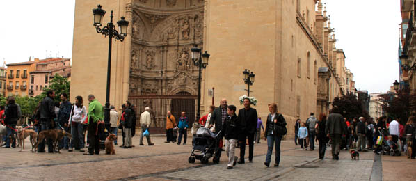 Gente paseando por la calle Portales, Logroño